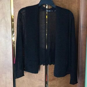 NIC+ZOE black crochet Trim Cardigan Sz M
